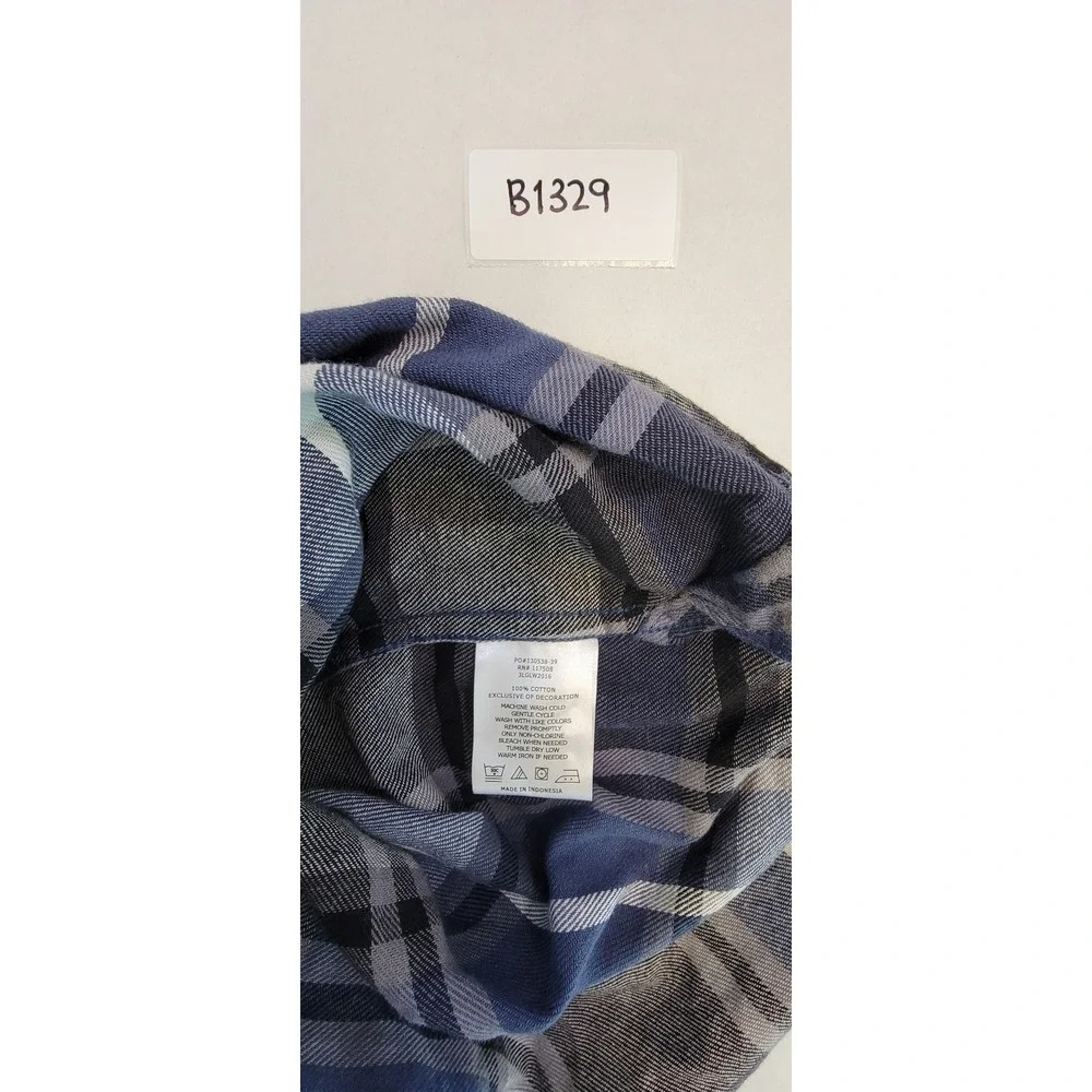 Levi's‎ Men's Plaid Flannel Long Sleeve Button Up Shirt XXL Blue Grey